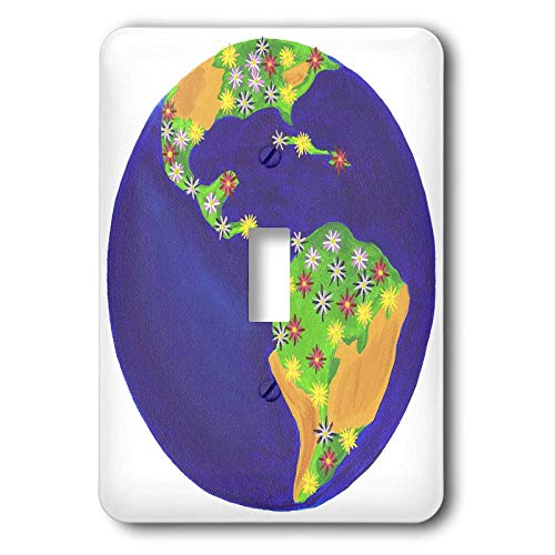 3dRose Lsp_13569_1 Planet Earth Bouquet Interruptor de palanca individual