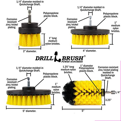 Image of Drill Brush Power Scrubber by Useful Products - Drillbrush Grout Cleaner Brush Kit - Bathroom Drill Brush Attachment Set - Household Cleaning Drill Brush Set - Bathroom Cleaning Brushes for Drill