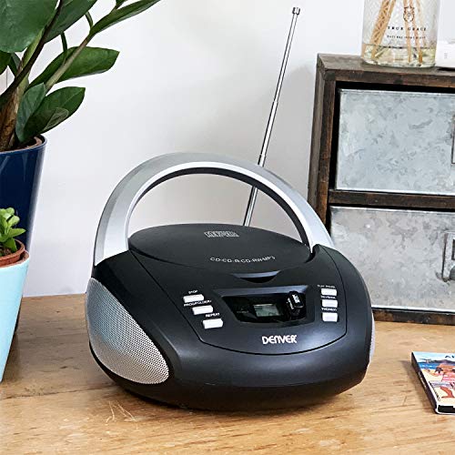 Denver TCU211 Draagbare CDspeler Boombox Stereo met USB, FMradio en MP3ondersteuning