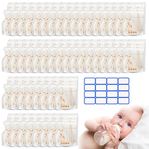 50 piezas Bolsas Leche Materna, Bolsas Almacenamiento de Leche, 250 ml Bolsas de Almacenamiento de Leche Materna, Bolsa Leche Materna Pre-Esterilizadas, Bolsas Congelar Leche Materna