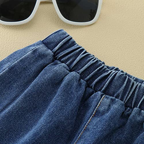 Calça cargo infantil infantil para bebês meninos, calça cargo folgada, cintura elástica, calça jeans