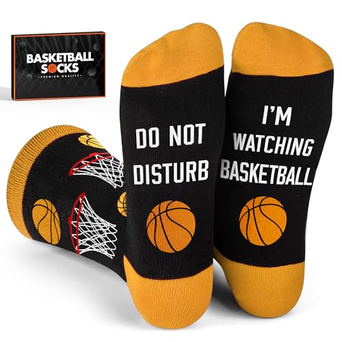 Basketball Socks for Men, Women & Youth – Funny Basketball Gifts, Stocking Stuffers, Novelty Socks for Players, Coaches, Boys & Girls, and Cool Sport Accessories for Christmas