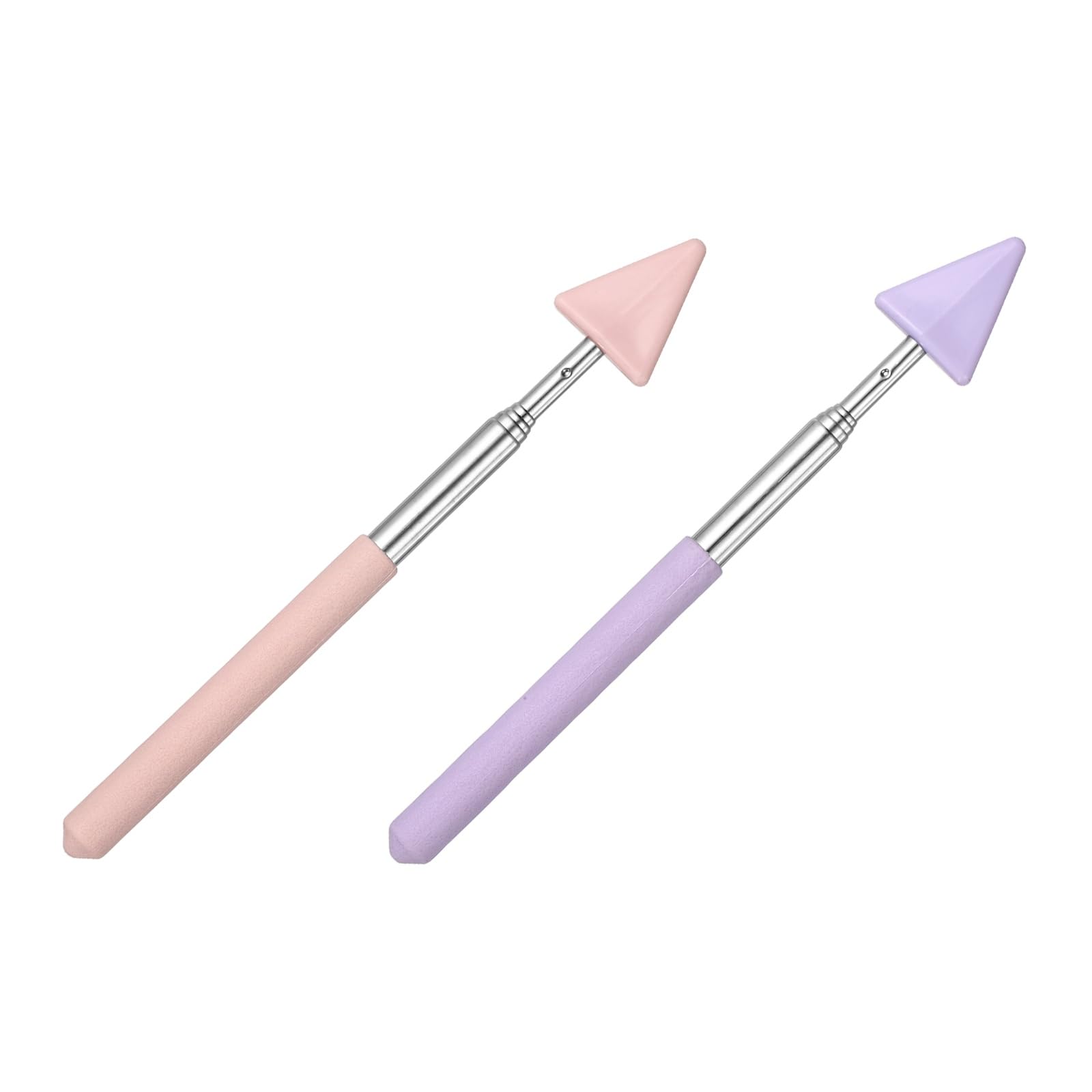 PATIKIL 2 PCS Pointer Finger Stick, Teacher Finger Pointer Stick Retractable Whiteboard Hand Presenters Extendable Telescopic for Classroom Teachers Reading Study Arrow, Pink, Purple