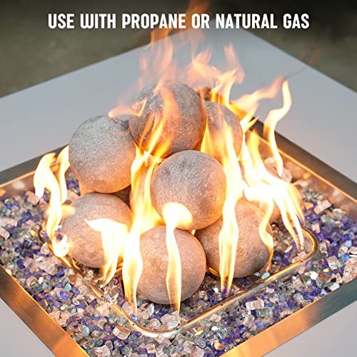 Stanbroil Ceramic Fire Balls - 4” Round Fire Stones For Fire Pit Fire Bowl And Fireplace - Set Of 12, Gray #TOP4