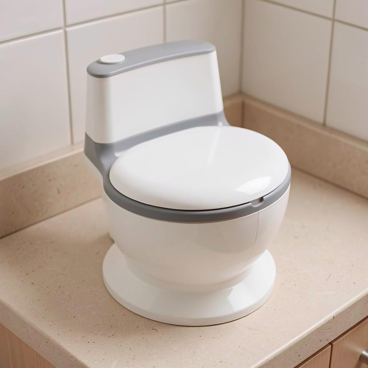 Realistic Potty Training Toilet with Liftable Seat