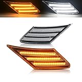 BMueirn Led Side Marker Compatible with BRZ FR-S GT86 2013-2019 w/Sequential Turn Signal, Sidemarker Lamp with 2 Functions(White Parking+ Amber Turning Light) Driver & Passenger Side, Clear Lens