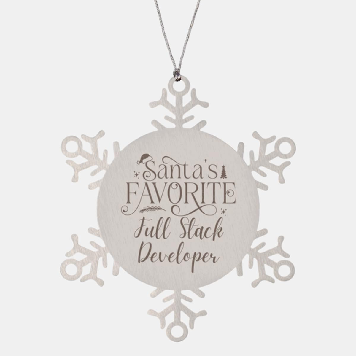 Santa's Favorite Full Stack Developer Ornament for Full Stack Developer, for Full Stack Developer Snowflake Ornament Engraved Full Stack Developer Xmas Decoration Gifts for Cowork