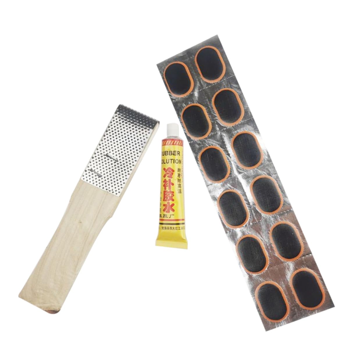 NAMOARLY Professional Tire Patch Kit for Bicycles Self-Adhesive Patches Cleaning Files Glue Ideal for Road Bikes