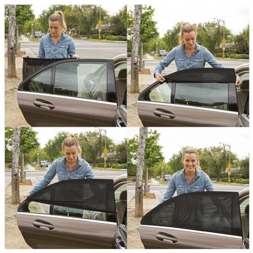 Tendine Parasole Auto Pezzi parasole per auto Per Kadjar 2015-2024, parasole per finestrini laterali anteriori e posteriori, zanzariera anti-UV accessori per auto Tenda parasole