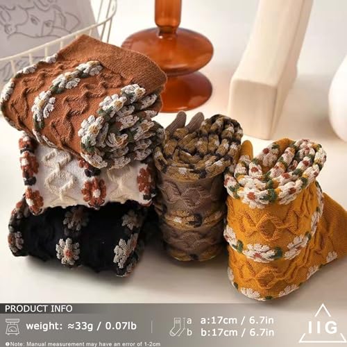 IIG Womens Novelty Cotton Crew Socks Cute Animals Socks Fun Flower Socks (fit women's shoe size 5-9)2