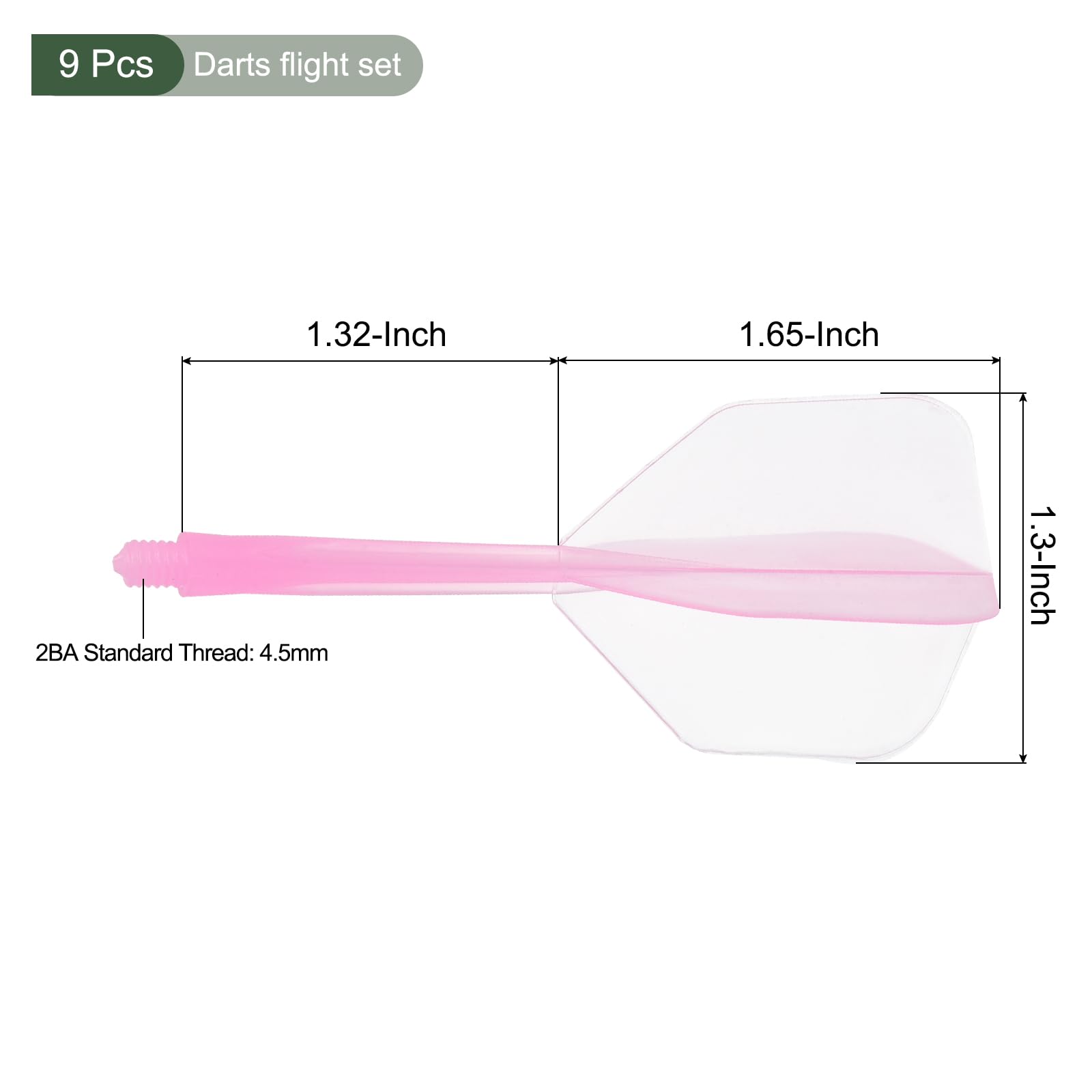 YOKIVE 9 Pcs Integrated Dart Shaft Flights, Indoor Outdoor Durable Darts Flights Set, Pink - Image 2