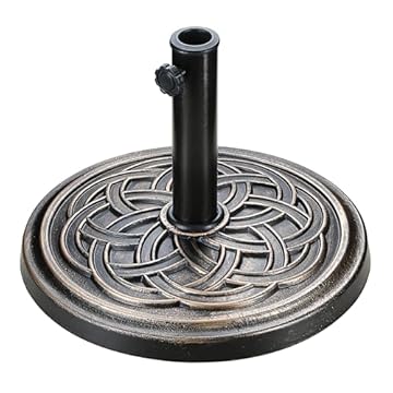 umbrella stand under table