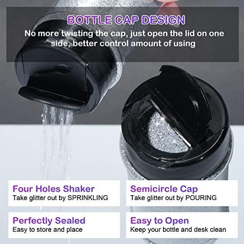 Htvront Silver Fine Glitter For Crafts - 50G/1.76Oz Extra Fine Glitter For Resin, Portable Ultra Fine Glitter For Nails, Tumblers, Ornaments, Makeup, Body, Cosmetic, Candle, Slime Glitter Shaker Jar #TOP3