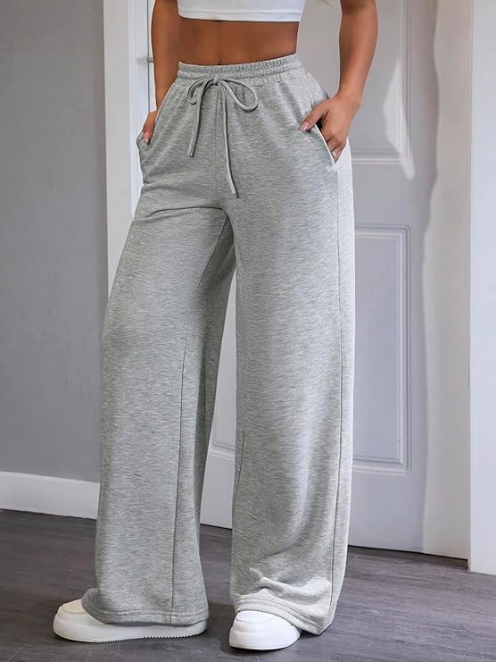 Image of Women's and Girl's Baggy Track Pants, Baggy Streetwear, Cotton Track Pants, Elastic Waist & Relaxed Fit Bottoms
