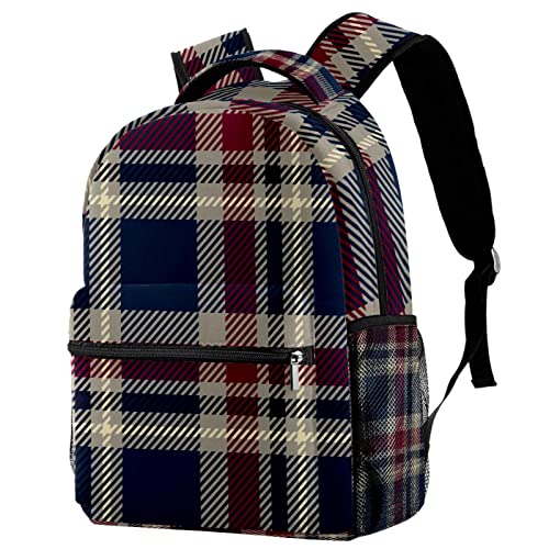 Sac à dos de voyage pour filles et garçons motif écossais M