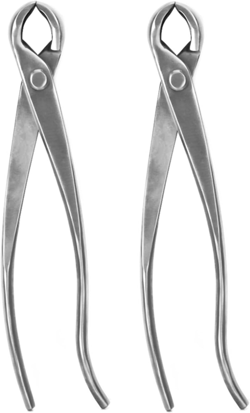 Bonsai Cutters 2pcs, Knob Cutter Bonsai Tools 8.26in Stainless Steel Knob Bonsai Cutter Sharp Blade Round Knob Cutter Gardening Concave Pruner