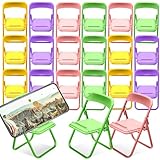 ノーブランド品 20個 椅子型スマホスタンド ミニチェア形状 携帯電話対応 安定設計 デスクアクセサリー ドールハウス飾り