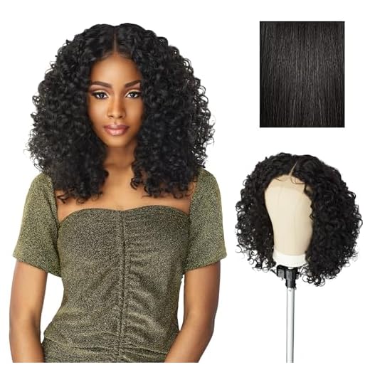 Sensationnel Butta Lace Wigs - Unit 5 Extra Wide 5 Inch Deep Parting Synthetic Preplucked Hairline Glueless Lacefront (1B OFFBLACK)