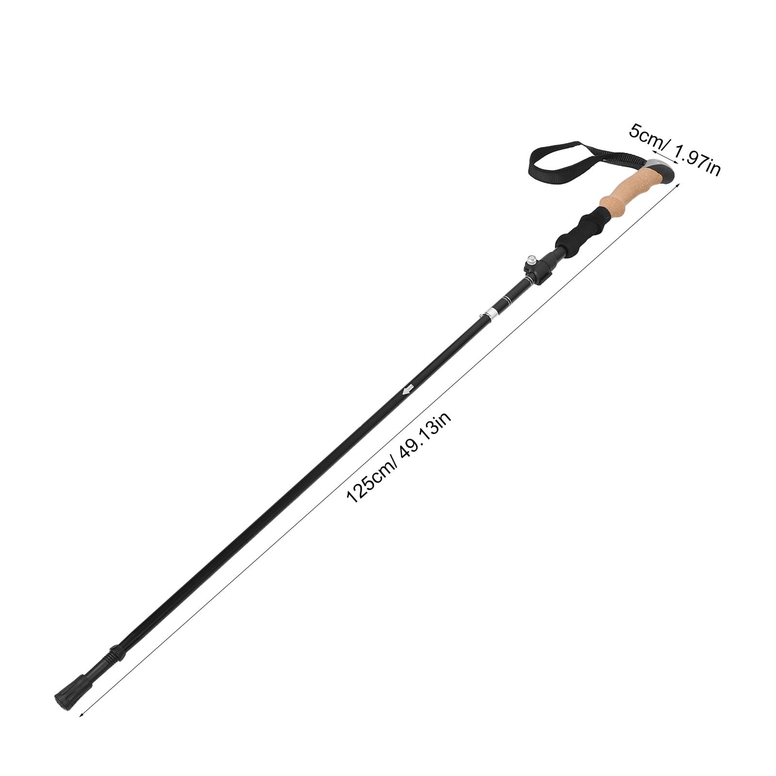 Bastón Plegable para Personas Mayores: Bastón de Trekking Ultraligero con empuñadura de EVA - Plegable para Senderismo, montañismo, Caza y Viajes, 125 cm/49 Pulgadas