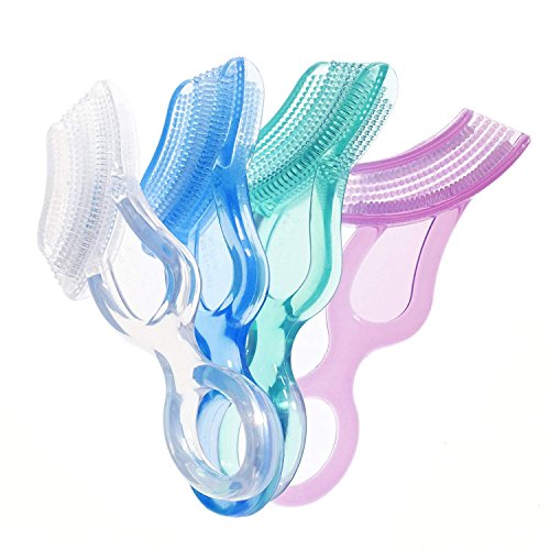 Brilliant-Babys-1st-Toothbrush-Silicone-First-Toothbrush-for-Babies-and-Toddlers-Kids-Love-Them-GreenClear-2-Count