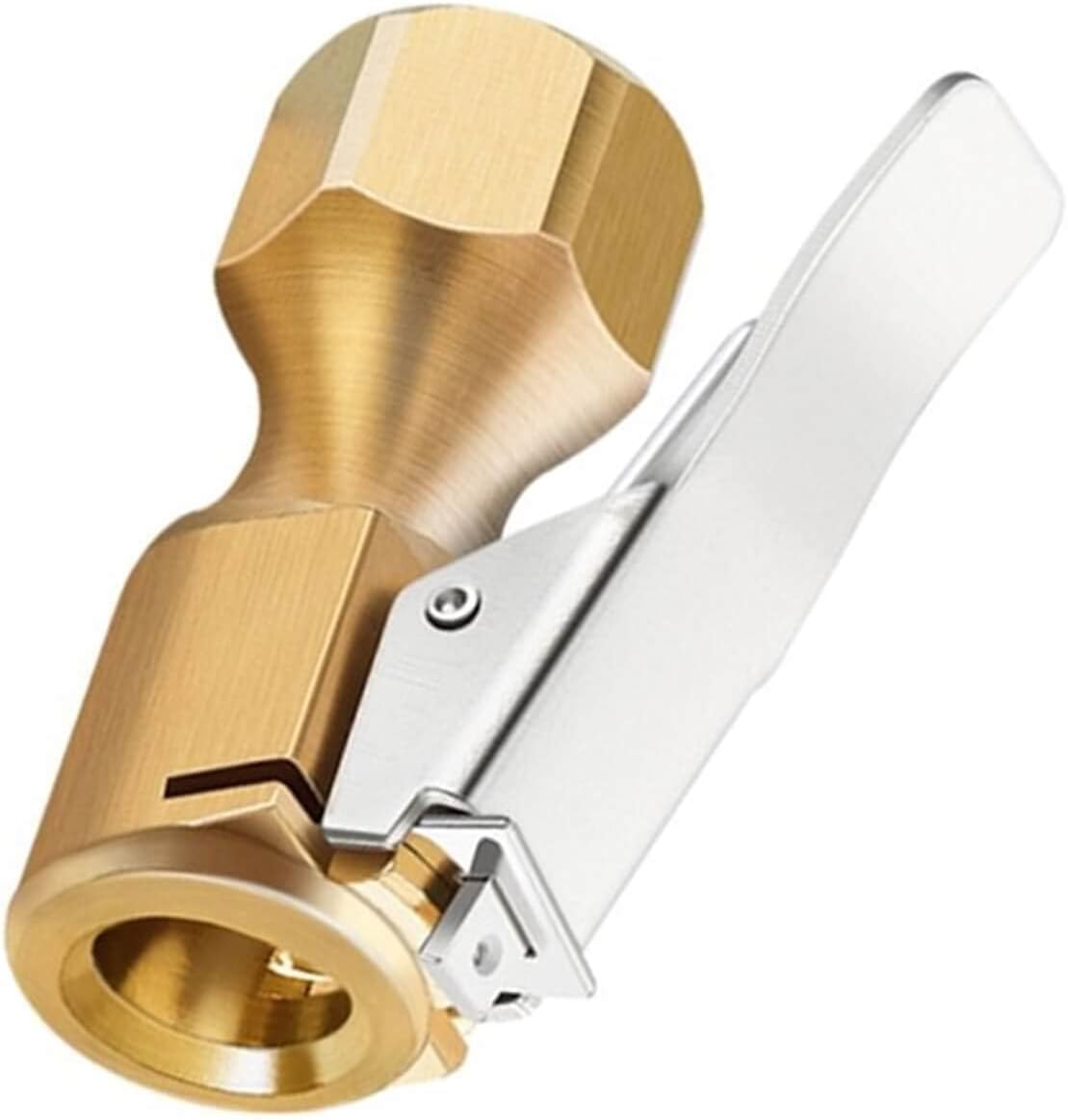 XYWZV Heavy Duty Brass Air Chuck with Clip Adapter, Open