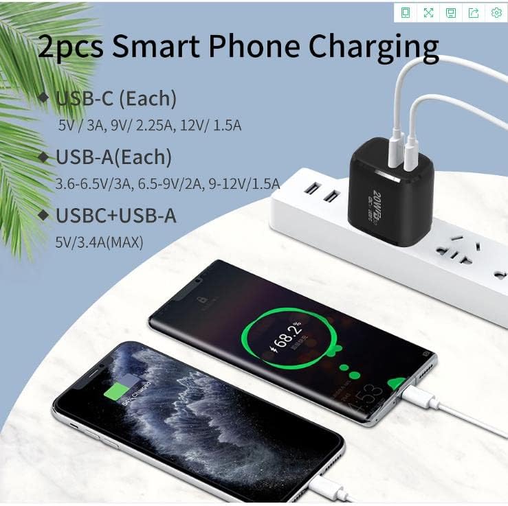 for iphone apple watch series 7 usb c charger block compatible apple watch series 8 for iphone charger block 20w fast charging block charger plug f