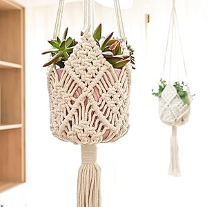 Xinbor Makramee Pflanzenampel 2er-Pack Boho