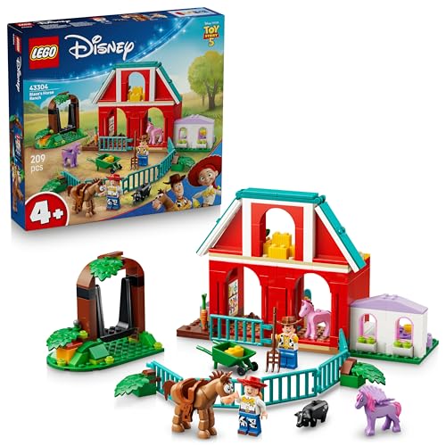 LEGO ǀ Disney et Pixar Toy Story 5 Le Ranch de Blaze - Jouet - Minifigurines de Woody & Jessie - Figurines Chevaux, Cheval Ailé & Cochon - Cadeau 4 Ans pour...