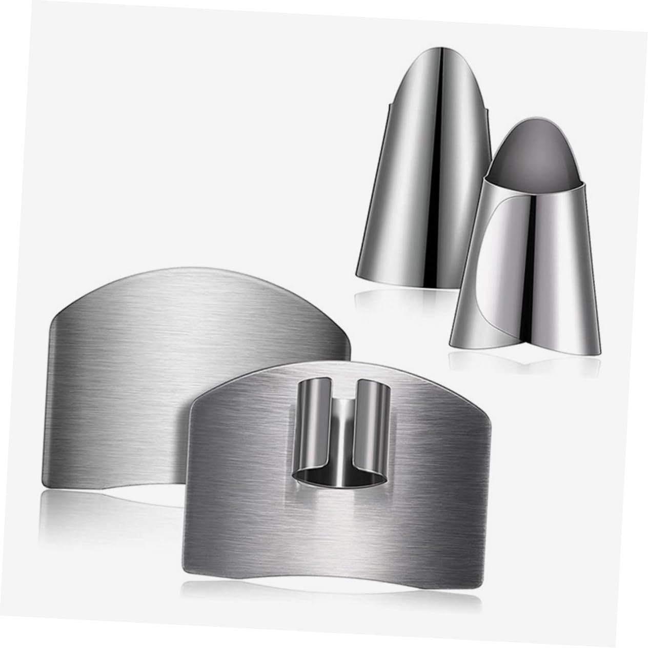PRETYZOOM Sets Safe Cooking Assistants Stainless Steel Finger Protectors Food Cutting Guards Kitchen Tools for Fingers Protection Pcs