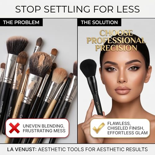 Image of 17Pc Makeup Kit Set - Premium 13-Piece Makeup Brush Set with 3 Makeup sponges & 1 Color-Removal Sponge - Soft Synthetic Bristles, Black Design with Velvet Travel Pouch - Complete Professional Beauty Tools (Clean sponge and makeup puffs , color may vary or multicolour) (Black)