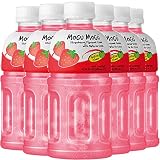Mogu Mogu drink Strawberry Juice (6 Packs) Drinks for kids made with fruit juice and nata de coco (c