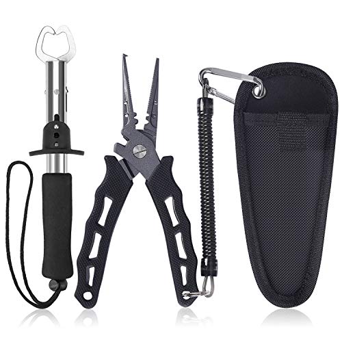 Fishing Pliers Fish Gripper Tools Set - 420 Stainless Steel Fishing Gear Saltwater
