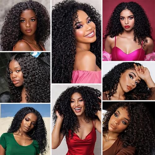 Deep Wave Human Hair Bundles 1B Natural Black 16 18 20 Inch 3 Bundles Soft Silky Tight Bouncy Hair Extensions for Women — view 2