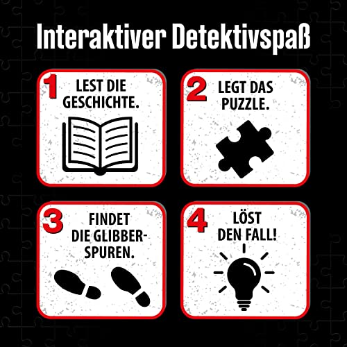 KOSMOS 683474 Krimi Puzzle Die drei ??? Kids Vorsicht Glibberfalle, 150 Teile, Schleim selbermachen, Lesen, Puzzeln, Rätsel lösen, für Kinder ab 7 Jahre, Detektiv Puzzle mit Die drei Fragezeichen Kids