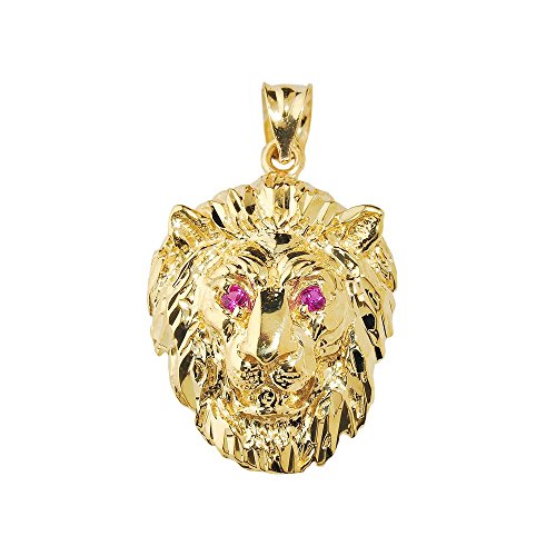 Animal Kingdom Solid 14k Yellow Gold Leo Zodiac Sign Charm Lion Pendant