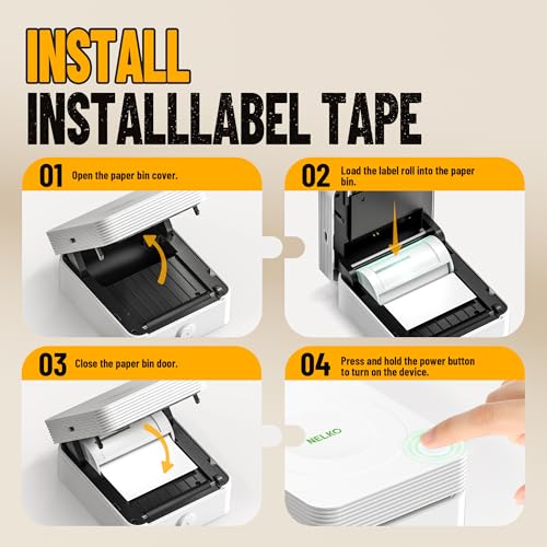 Nelko Original Selbstklebende Thermodrucker Aufkleber, Kompatibel Mit PM230 Mini Drucker, Schwarz Auf Weiß, 54mmx3.5m Papier für Studie, Fotos, Anmerkung, 3 Rollen, Weiß