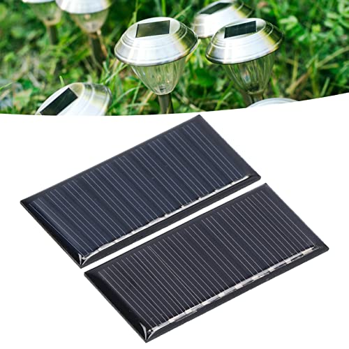2 Stück 5 V 50 MA Mini-Solarzellen, Wetterfeste Polykristalline Solarzellen 60 X 30 Mm / 2,36 X 1,18 Zoll Langlebige Polykristalline Mehrzweck-Solarzellen für DIY-Solarzellenprojekte, Spielzeug