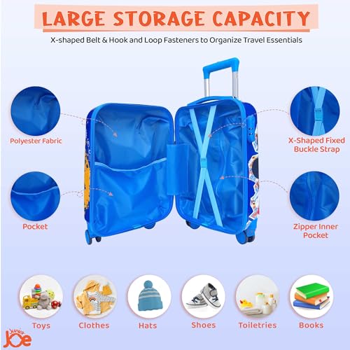 Image of JUNIOR JOE 20 Inch Kids Suitcase with 4 Wheel Travel Trolley Bag (4 Day Trip) (Design-1, 20 INCH)
