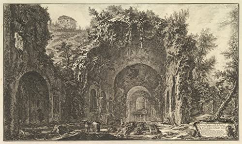Lienzo impreso de la Gruta de Egeria de Piranesi, poster y cuadro moderno de pared 60x90cm