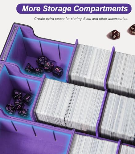 Image of TiMOVO Trading Card Dividers for Commander Deck Boxes with Built-in Slots, 12 PCS Card Supporters Separator for MTG TCG Sports Cards Organizer Box, 2.91x3.35in, Purple