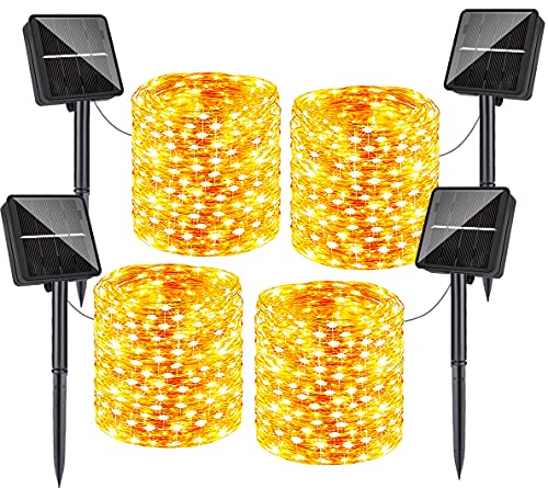 320ft solar string lights outdoor waterproof, 4-pack total 960 le…