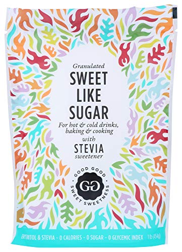 Sweet Like Sugar by Good Good - Natural Sweetener with Stevia, 16 oz (450 gr) - Natural Sugar Substitute Zero Calorie Sweetener - Non GMO