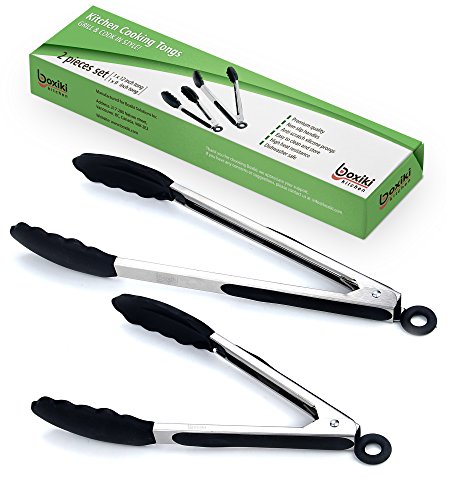 Opiniones y reviews de Cuelga abanico disponible en línea para comprar. 37 Boxiki Kitchen Pinzas de cocina para cocinar con puntas de silicona, juego de 2 pinzas de silicona sin BPA de acero inoxidable para cocinar, asar y tirar una ensalada