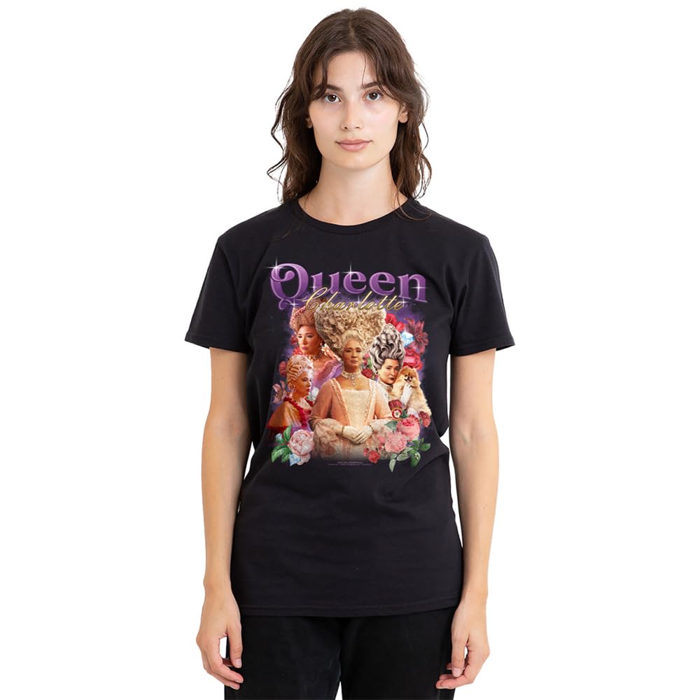 Bridgerton - Queen Charlotte Vintage Ladies T Shirt, Black, XX-Large