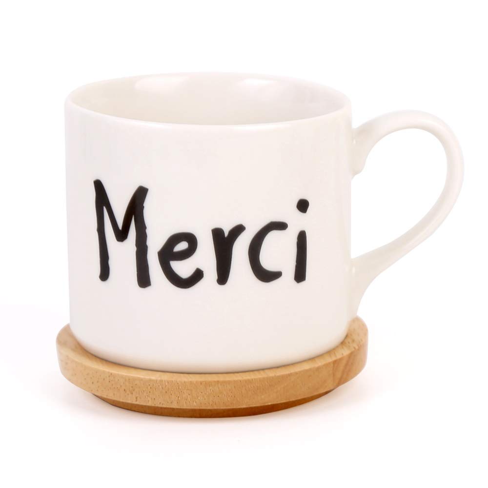 L-entcy 12.6OZ Handmade Coffee Mug Mug Ceramic Stoneware 370ml Coffee Cup With Solid Wood Base, Mother's Cup Coffee Cup Microwave Safe, Birthday Wedding Anniversary Wedding Gift