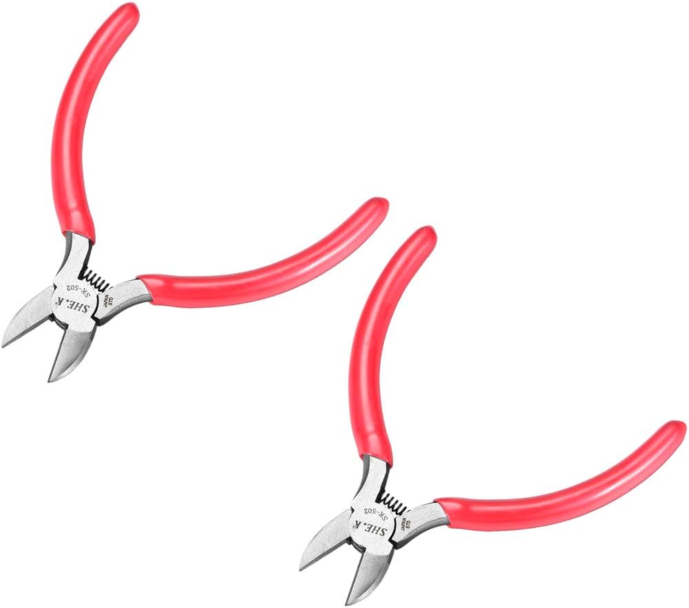 uxcell Diagonal Cutting Pliers 4.5 Inch Wire Cutter Side Cutting Pliers 2 Pcs