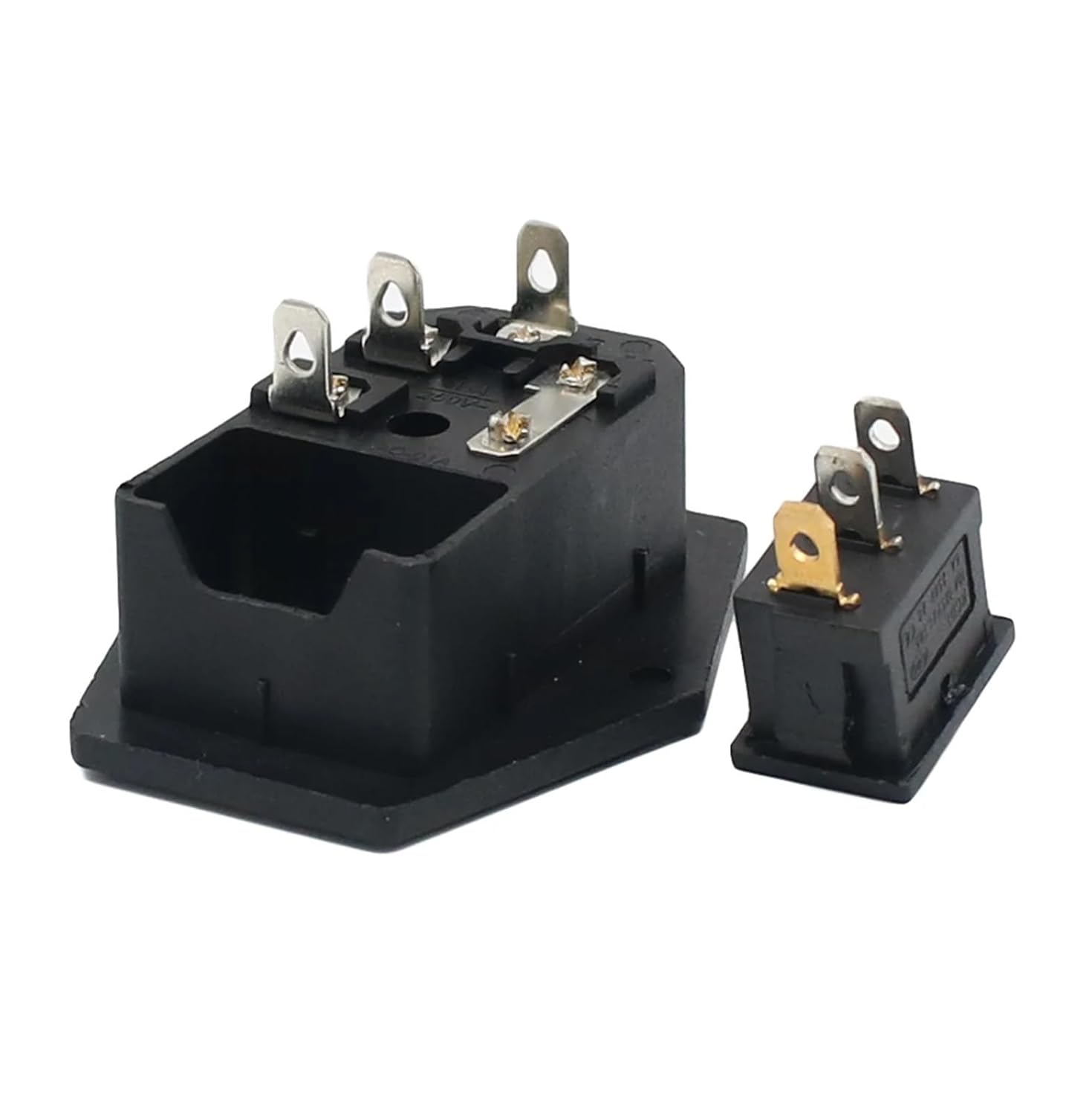 1set 10A 250V Inlet Module Rocker Switch Male Power Socket 3 Pin IEC320 C14 Switch + Fuse(70R)
