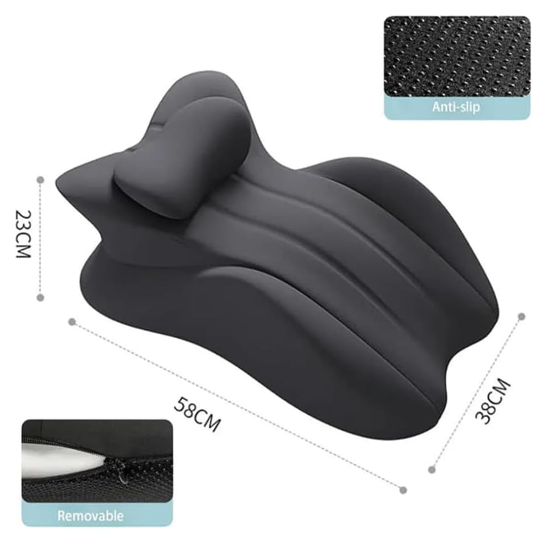 2026 Neue Noleva Sex Kissen, 60cm Noleva Komfortkissen, 27 Grad Sex Kissen, Ergonomisch aus Memory Schaum Keilkissen für Ohne Krämpfe In Beinen Oder Rücken,Schmerzfreie Intimität Heute (Grau)