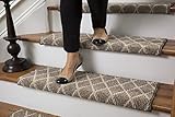 Jardin Wool Inspired Bullnose Carpet Stair Tread with Adhesive Padding - Fontainebleau, By Tread Comfort (27