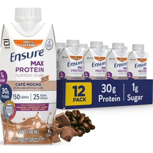 Ensure Max Protein Café Mocha Shake, 30g High Protein, 12 Pack |…
